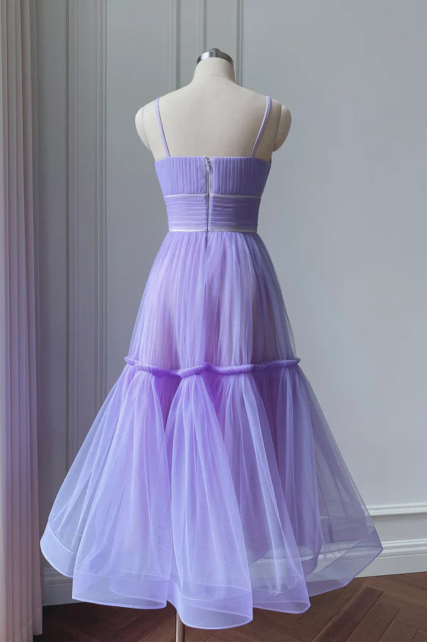 Wholesale Cute Tulle Scoop Spaghetti Straps Homecoming Dress Short Prom Dress